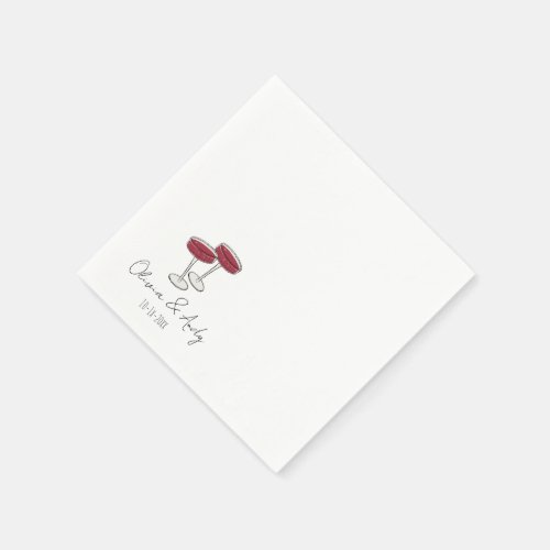 simple elegant script Engagement wedding favor  Napkins