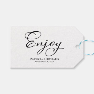 Simple Elegant Script Enjoy Wedding Favor Tags
