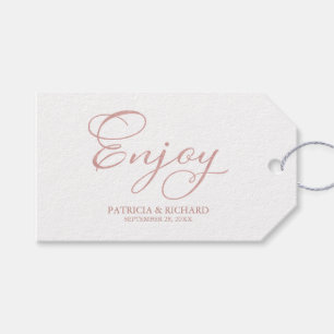 Simple Elegant Script Enjoy Wedding Favor Tags