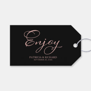 Simple Elegant Script Enjoy Wedding Favor Tags