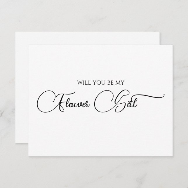Simple Elegant Script Flower Girl Proposal Card  (Front/Back)