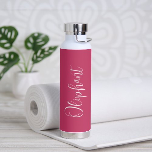 Simple Elegant Script Fuschia Hot Pink Modern Water Bottle