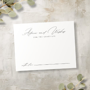 Simple Elegant Script Graduate advice & wishes Note Card