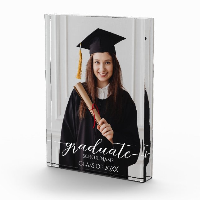 Simple Elegant Script Graduate Graduation Photo (Right)
