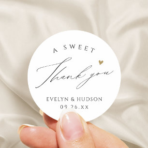 Simple Elegant Script Graduation Favors Thank You  Classic Round Sticker