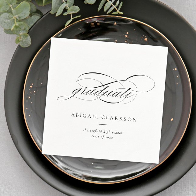 Simple Elegant Script Graduation Napkins (Creator Uploaded)