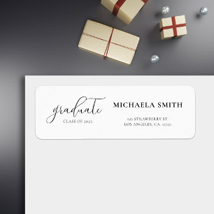 Simple Elegant Script Graduation Return Address Label