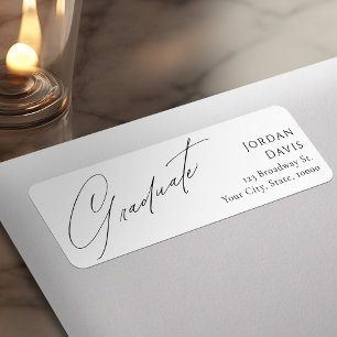 Simple Elegant Script Graduation Return Address Label