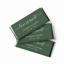 Simple Elegant Script Green Personalized  Hershey Bar Favors