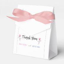 Simple Elegant Script Hashtag Wedding Favor Box