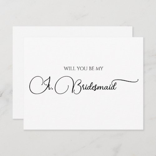 Simple Elegant Script Junior Bridesmaid Proposal Note Card