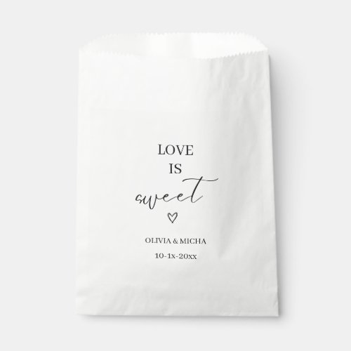 simple elegant script Love is sweet wedding favor  Favor Bag