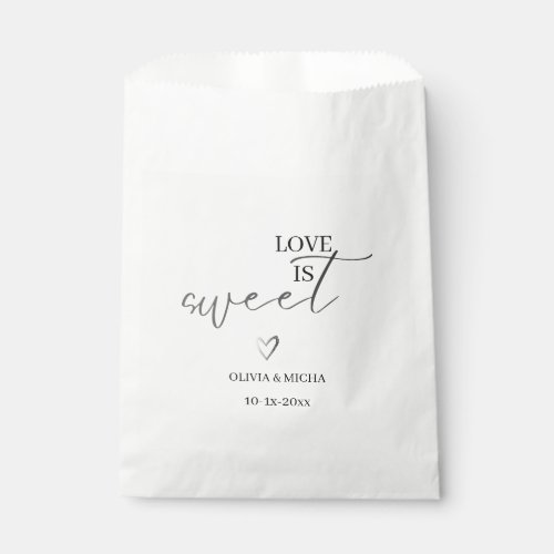 simple elegant script Love is sweet wedding favor  Favor Bag