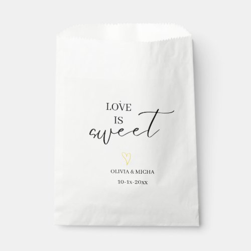 simple elegant script Love is sweet wedding favor  Favor Bag