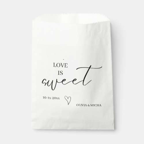 simple elegant script Love is sweet wedding favor  Favor Bag