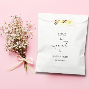 simple elegant script Love is sweet wedding favor Favor Bag