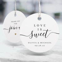 Simple elegant script love is sweet wedding