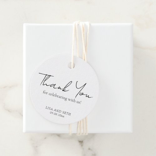 Simple Elegant Script Minimalist Classic Wedding Favor Tags