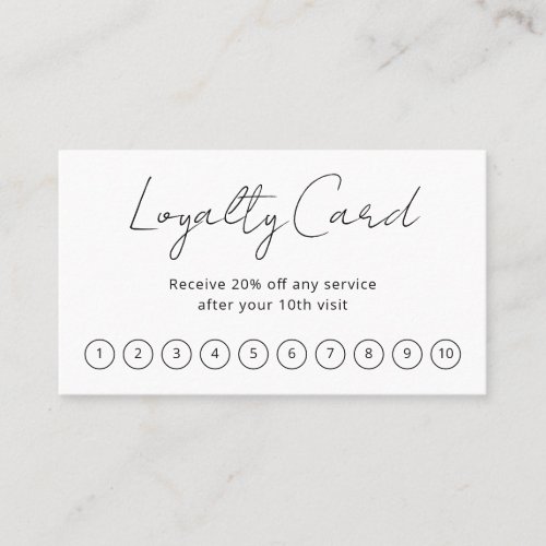 Simple Elegant Script Minimalist Modern Loyalty Card