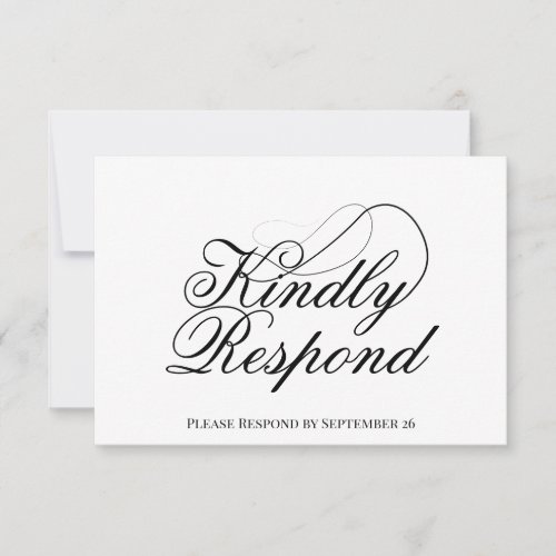 Simple Elegant Script Minimalist Wedding RSVP Card