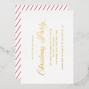 Simple Elegant Script Modern Christmas Party Foil Invitation