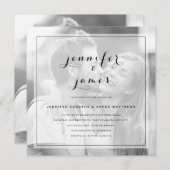 Simple Elegant Script Modern Photo Wedding Invitation (Front/Back)