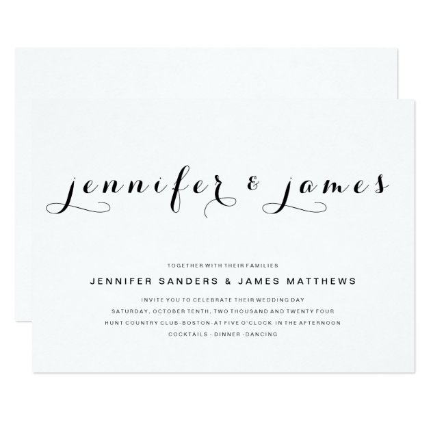 Simple Elegant Script | Modern Wedding Invitation