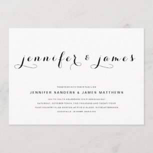 Simple Elegant Script Modern Wedding Invitation