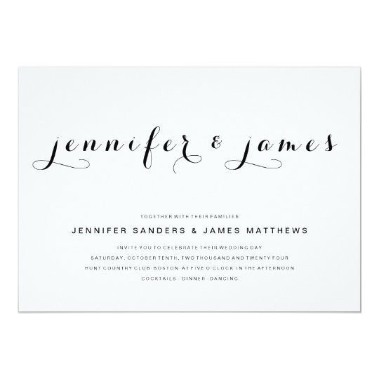 Simple Elegant Script Modern Wedding Invitation Zazzle Simple Elegant Script Modern Wedding Invitation