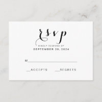 Simple Elegant Script | Modern Wedding RSVP Card