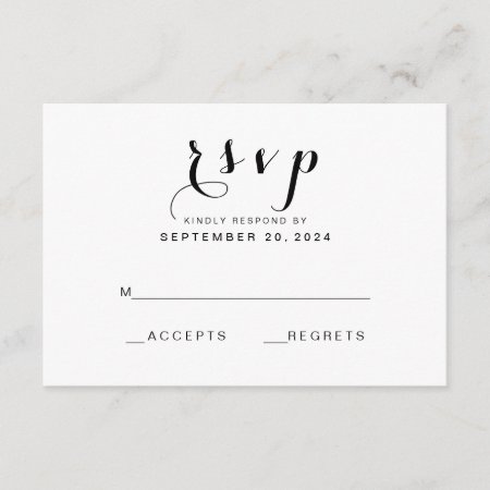 Simple Elegant Script | Modern Wedding Rsvp Card