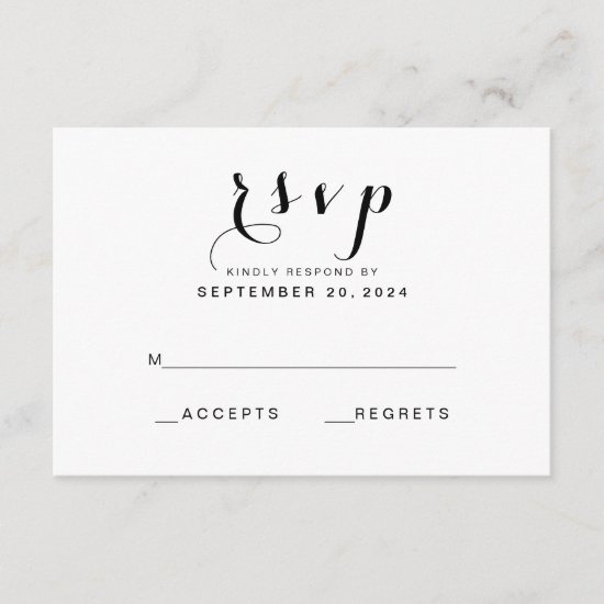 Simple Elegant Script | Modern Wedding RSVP Card