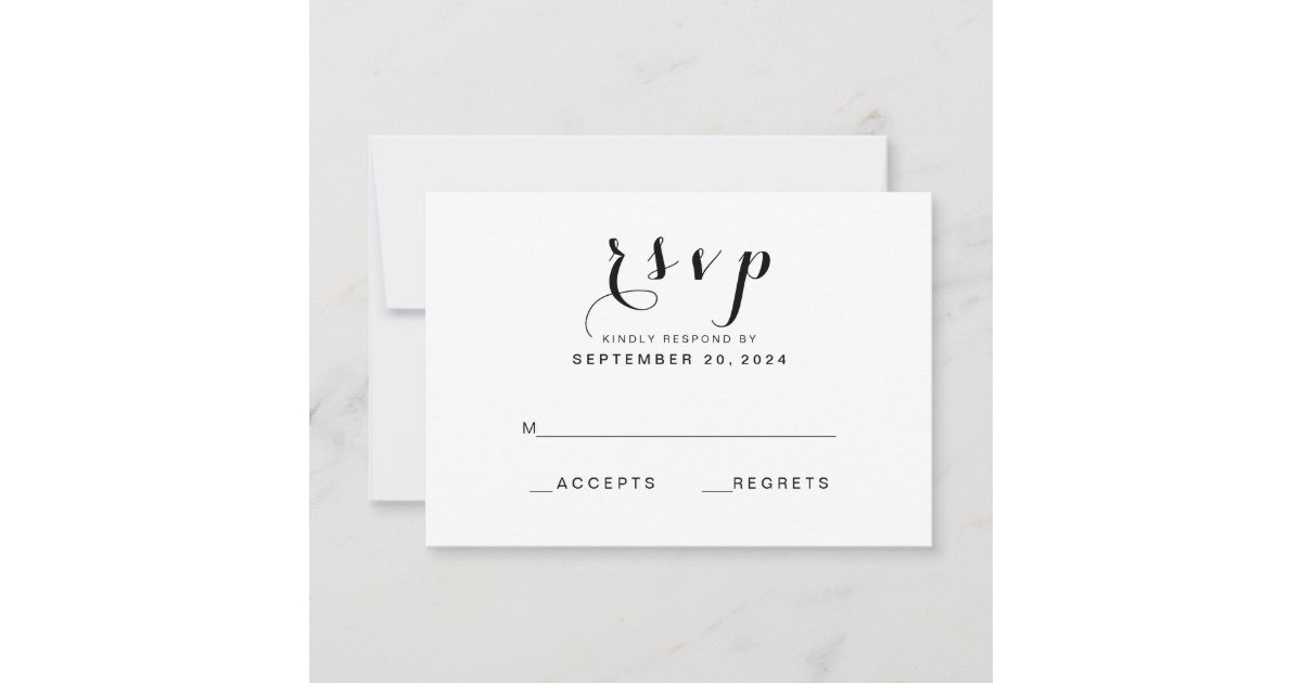Simple Elegant Script | Modern Wedding RSVP Card | Zazzle
