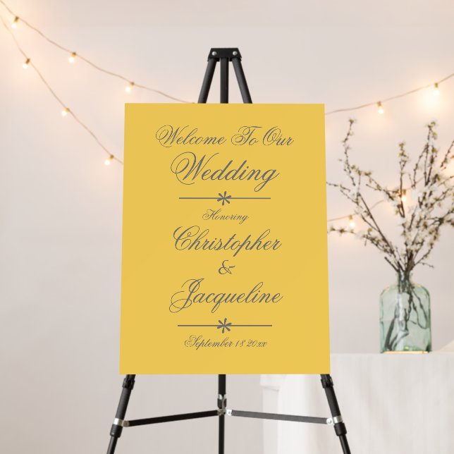Simple Elegant Script Name Wedding Welcome Sign (In Situ (Stand))