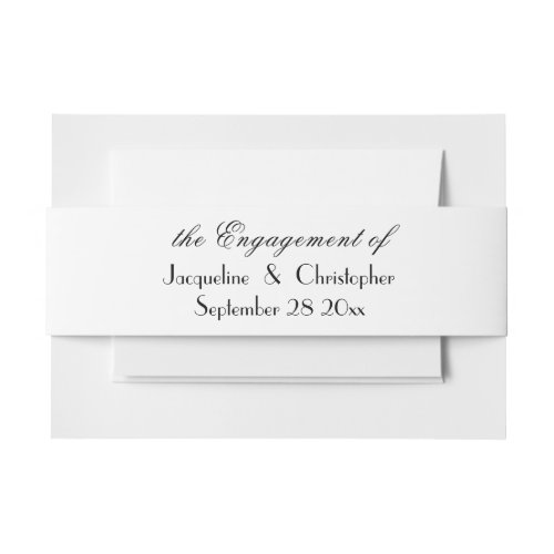 Simple Elegant Script Names Chic Modern Engagement Invitation Belly Band