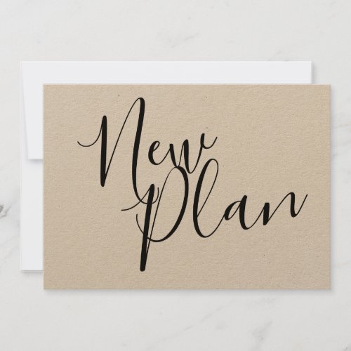 Simple Elegant Script New Plan Postponed Rustic Save The Date