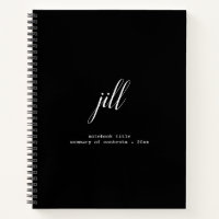 Simple Elegant Script Personalized Spiral Notebook