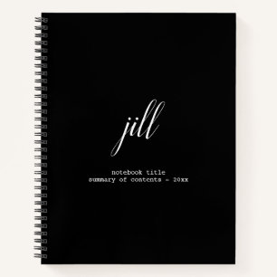 Simple Elegant Script Personalized Spiral Notebook