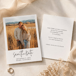 Simple Elegant Script Photo Budget Save the Date