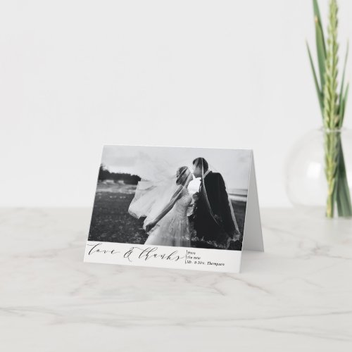 Simple Elegant Script Photo Folded Thank You Card