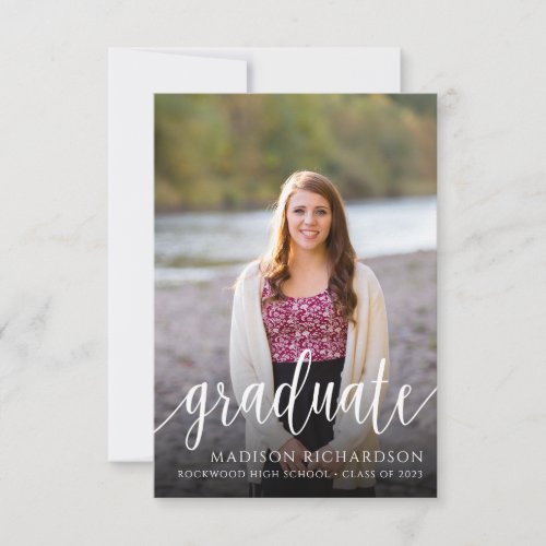 Simple Elegant Script Photo Graduation Invitation
