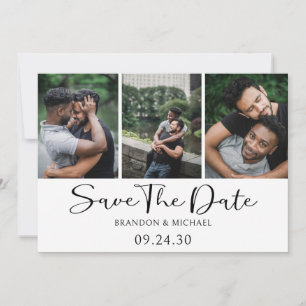 Simple Elegant Script Photo LGBTQ Save The Date