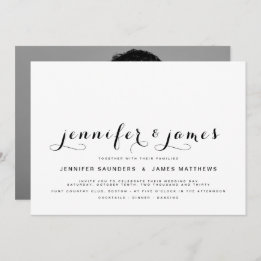 Simple Elegant Script Photo Modern Wedding Invite