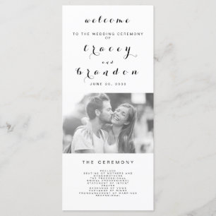 Simple Elegant Script Photo Modern Wedding Program