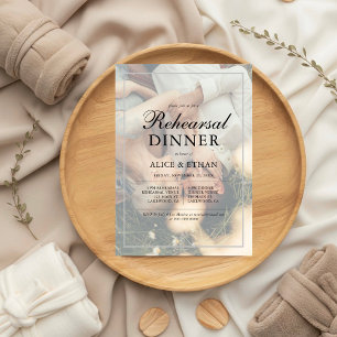 Simple Elegant Script Photo Rehearsal Dinner Invitation