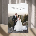 Simple Elegant Script Photo Wedding Thank You Card<br><div class="desc">Simple Elegant Script Photo Wedding Thank You Card</div>
