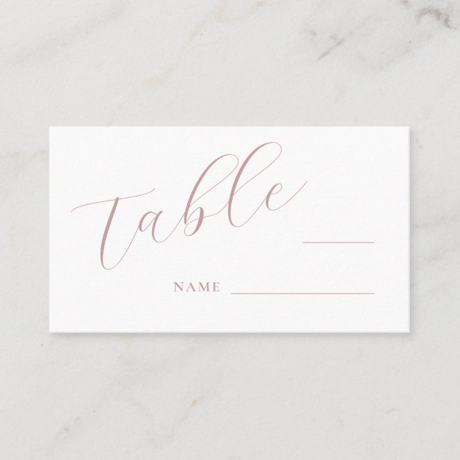 Simple Elegant Script Place Card (Front)