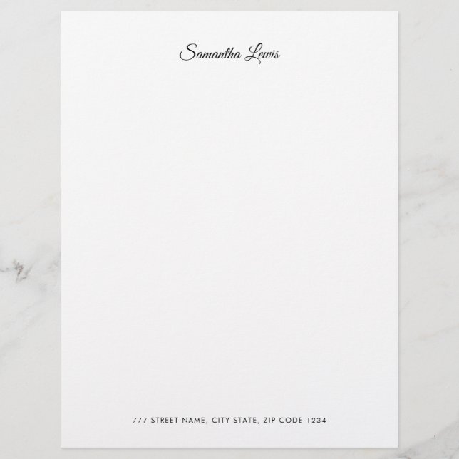 Simple Elegant Script Professional  Letterhead (Front)