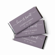 Simple Elegant Script Purple Personalized Hershey Bar Favors