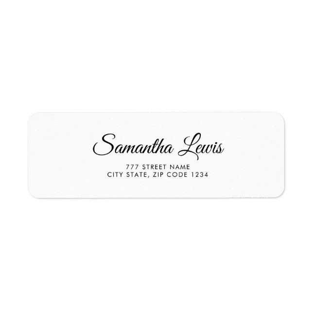 Simple Elegant Script Return Address Label (Front)